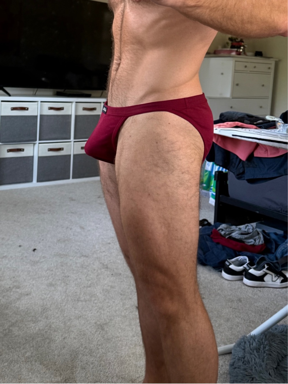 Men's maroon string bikini briefs Large NWOT - Picture 3 of 3